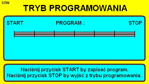 Przyciskiem START zatwierdzamy wybór przechodząc w odpowiednią funkcję. 6 MINUS 7 START 8 STOP Przycisk zmiany (zmniejszenia) wartości modyfikowanego parametru.