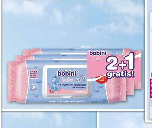 BOBINI CHUSTECZKI NAWILŻANE 60 SZT., 70 SZT.