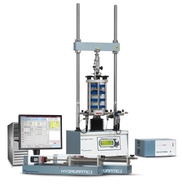 GRUNTY I KRUSZYWA SPRZĘT DO BADAŃ LABORATORYJNYCH ZESTAW DO BADAŃ TRÓJOSIOWYCH [C/28-WF4001/Z] WG NORMY CEN- ISO/TS 17892-9, CEN- ISO/TS 17892-8 Przeznaczony do oznaczania wytrzymałości próbek w
