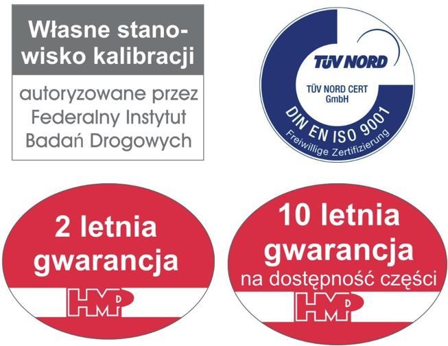 Prezentacja wyników badania na wyświetlaczu rejestratora lub wydruku WSZYSTKIE MODELE PŁYTY DYNAMICZNEJ HMP LFG POSIADAJĄ CERTYFIKAT JAKOŚCI PRODUKCJI,