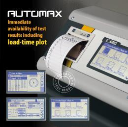 Automatyczna maszyna wytrzymałościowa AUTOMAX COMPACT LINE 3000 kn Czterokolumnowa rama o sztywności i stabilności zgodnej z normą EN 12390-4 Dwa tryby kontroli : z poziomu PC za pomocą programu