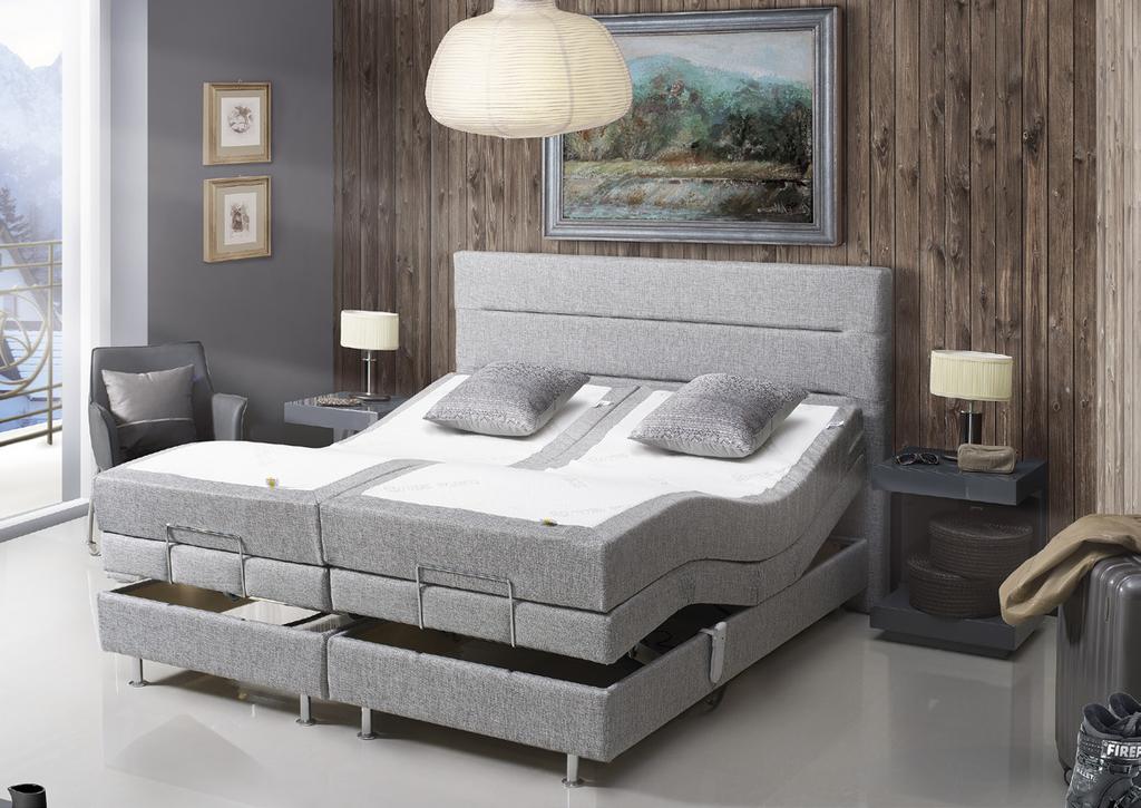 tkaniny, możliwość dobrania innego zagłówka bed with electric regulated base, all