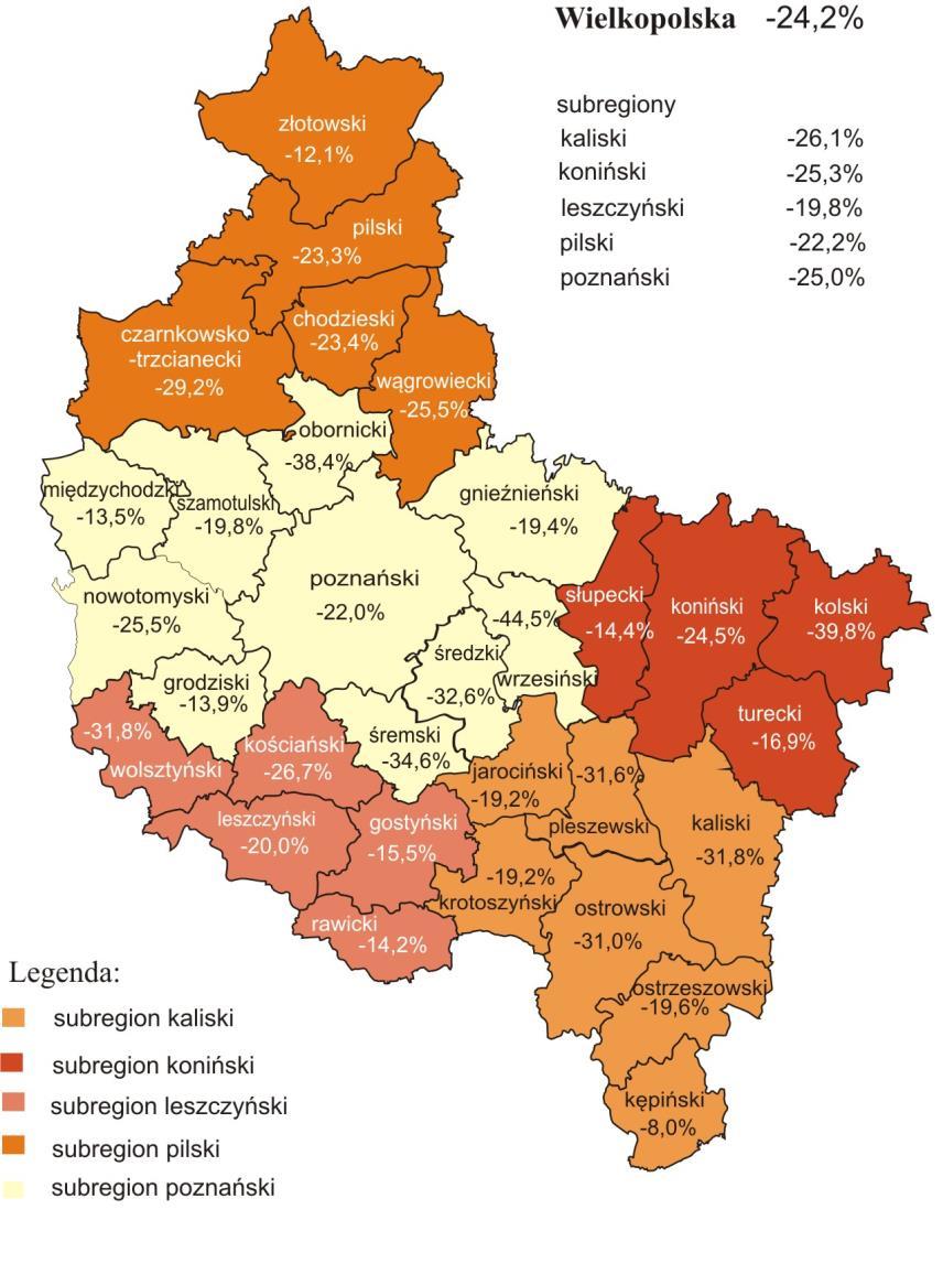 2. CHARAKTERYSTYKA ZMIAN W STANIE I STRUKTURZE BEZROBOCIA W WIELKOPOLSCE NA TLE KRAJU 2.1.