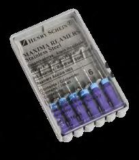 Maxima to wysokiej jakości instrumenty endodontyczne, wykonane z bardzo elastycznej stali nierdzewnej, posiadają ergonomiczny uchwyt i silikonowy ogranicznik. Opakowanie 6 szt.