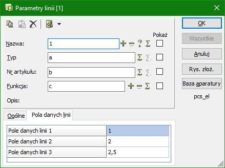 Zwróć uwagę, że gdy kopiujesz dane kabla, możesz je wstawić tylko na inne symbole kabla.