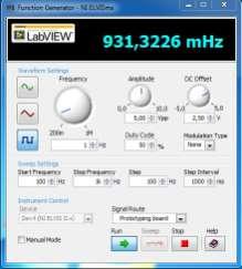 W przypadku niniejszego ćwiczenia, częstotliwość należy nastawić na 1kHz. Rys. 13.