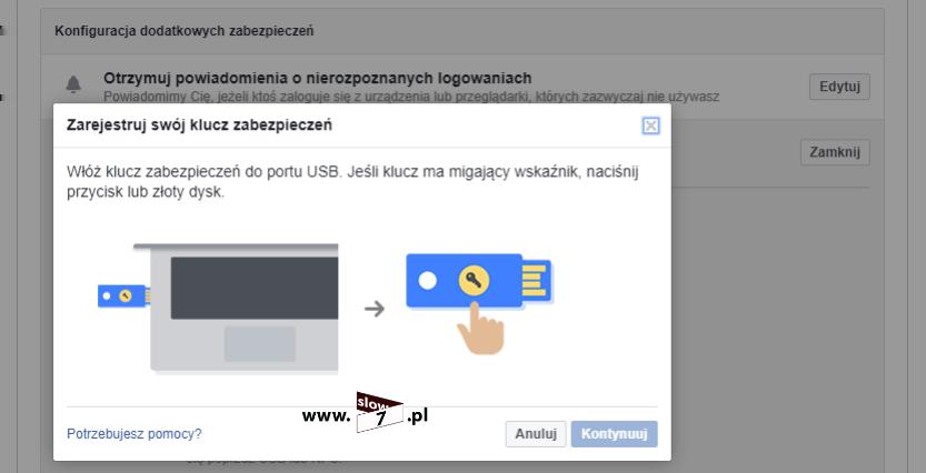 Dodanie nowego klucza wymaga ponownego wprowadzenia hasła.