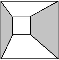 ZADANIE 16 (0-4 pkt) Wewnątrz kwadratu leży mniejszy kwadrat. Boki obu kwadratów są odpowiednio równoległe.