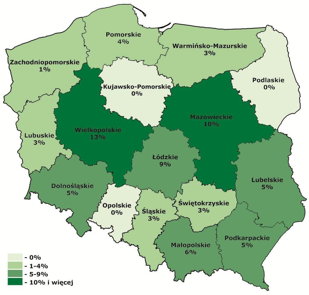 Poziom i struktura dochodów rodzin rolniczych Mapa 2.