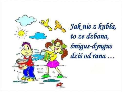 Wielkanocny Poniedziałek (lany poniedziałek, śmigusdyngus) to czas radości, zabawy, psikusów, na które wszyscy czekali przez cały okres postu. W tym dniu polewamy się wodą.