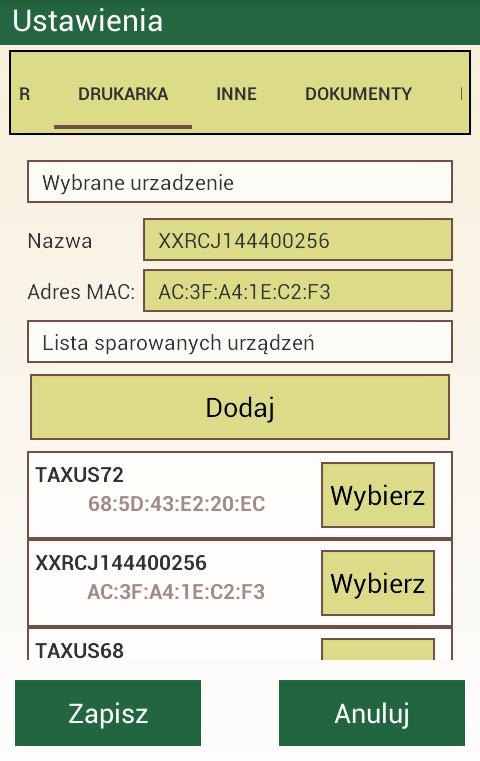 Numer urządzenia - zwykle wprowadzamy wartość 1, jeśli w leśnictwie pracuje więcej osób i każda ma oddzielne urządzenie to wprowadzamy kolejne numery Adres Nadleśnictwa - Adres instytucji