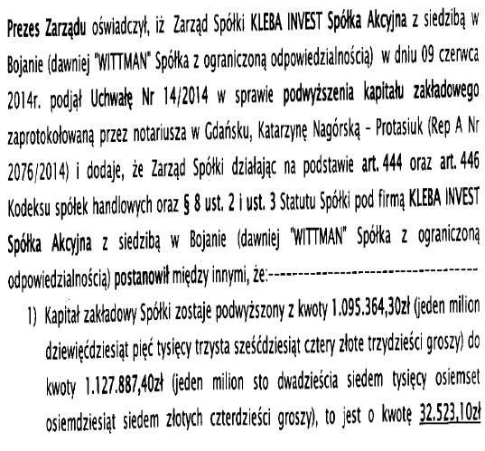 Przydział akcji serii D został dokonany na podstawie