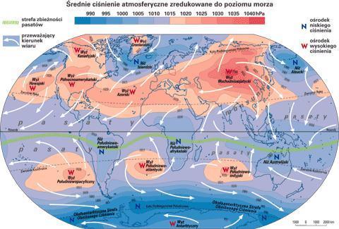 53. Masy powietrza Opis i czynniki wpływające na właściwości mas powietrza Cyrkulacja powietrza zmienia się w ciągu roku cyrkulacja zimowa nieco różni się od letniej.