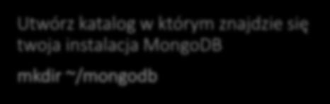 MongoDB Utwórz katalog w którym znajdzie