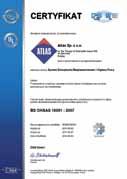 Certyfikat Zarządzania Jakością przyznany przez DQS GmbH.