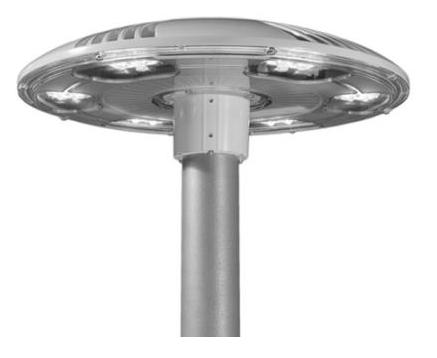 2.6 Oprawy oświetleniowe Wariant I: Parametry techniczne oprawy drogowej o mocy 40 W: Materiał korpusu Odlew aluminium Materiał klosza zewnętrznego Poliwęglan, płaski Stopień odporności klosza na