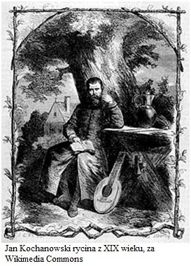 Strona 18 [Jan Kochanowski rycina z XIX wieku] 1. Wskaż, co znajduje się na pierwszym planie ryciny, a co w tle? 2. Opisz, jak przedstawiony jest poeta.
