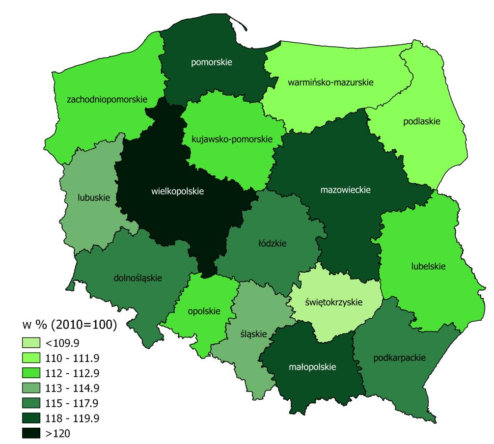WWW.OBSERWATORIUM.MALOPOLSKA.PL Wartość PKB w cenach stałych w województwie małopolskim w 2015 roku była wyższa o 5% niż w 2014 roku i o 18