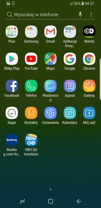 Samsung Galaxy S9 To nas wyróżnia! animacja na start i wyłączenie; tapeta i tapeta blokady; Plusowa ikonka przeglądarki internetowej; skróty do aplikacji ipla, Nawigacja Plus, Booking.com i Plus.