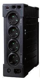 EcoControl (modele USB) 2 Ochrona Tel/Internet i Ethernet 3 Port USB (modele USB) 4 Wymienialne baterie 5 Wyłącznik automatyczny Eaton Ellipse ECO 1200/1600 Eaton Ellipse ECO 500/650/800 SPECYFIKACJA