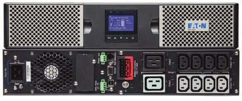 UPS Eaton 9PX 1000 3000 W 1 Graficzny wyświetlacz LCD: --Przejrzyste informacje o stanie pracy UPS i mierzonych wartościach --Zaawansowane opcje konfiguracyjne 2 Panel do wymiany baterii ( na gorąco