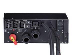 Eaton FlexPDU Eaton HotSwap MBP 1 Uniwersalny system do montażu w szafach 19 lub na zasilaczach UPS Eaton o konstrukcji RT 2 Gniazda 10 A francuskie / Schuko / brytyjskie / IEC 3 Gniazda wyjściowe