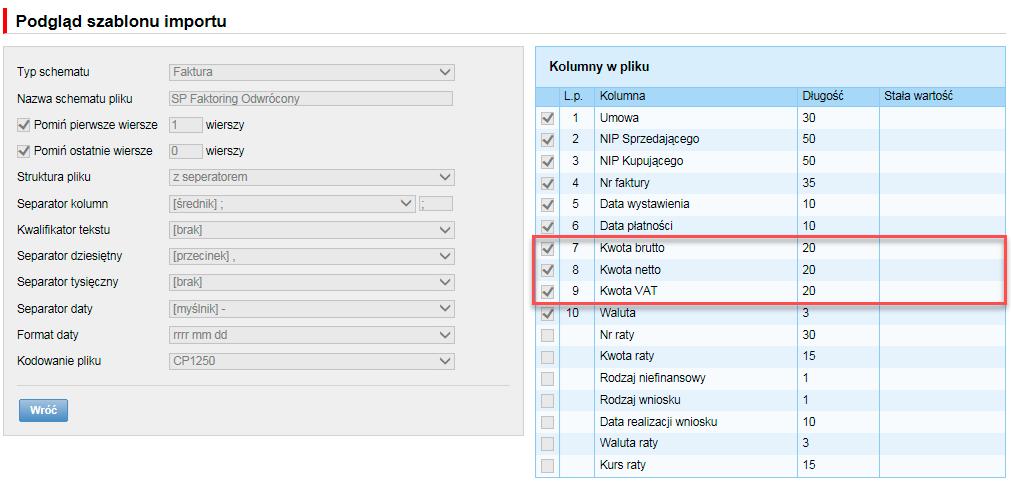 Kwota VAT może być równa 0 Wizualizacja formatki umożliwiającej ręczne wprowadzenie faktury dla umowy obsługującej w rozliczeniach Metodę Podzielonej