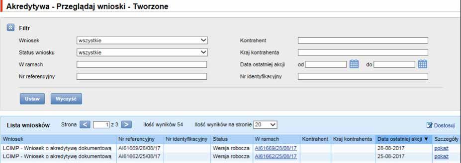 Jeżeli transakcja nie została jeszcze utworzona, wyświetlany jest numer referencyjny wniosku inicjującego konwersację, co oznacza, że wniosek funkcjonuje w ramach konwersacji.