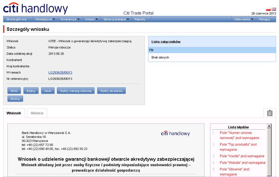 9.4. Autoryzacja Wnioski wymagające autoryzacji dostępne są w zakładce Gwarancje > Przeglądaj wnioski > Do autoryzacji.