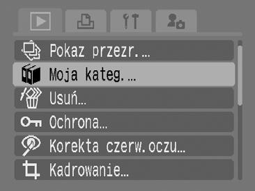 118 Grupowanie zdjęć według kategorii (Moja kateg.) Zdjęcia można pogrupować, przypisując je do jednej z dostępnych kategorii.