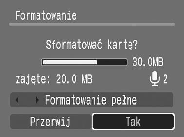 167 2 Zatwierdź ustawienie. 1. Za pomocą przycisków i wybierz opcję [Tak]. 2. Naciśnij przycisk.