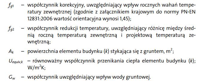 Obliczanie obciążenia cieplnego Wg normy PN-EN 12831:2006 współczynnik straty ciepła przez przenikanie z