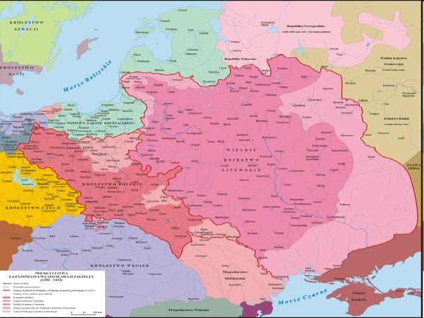 Mapa Polski za panowania