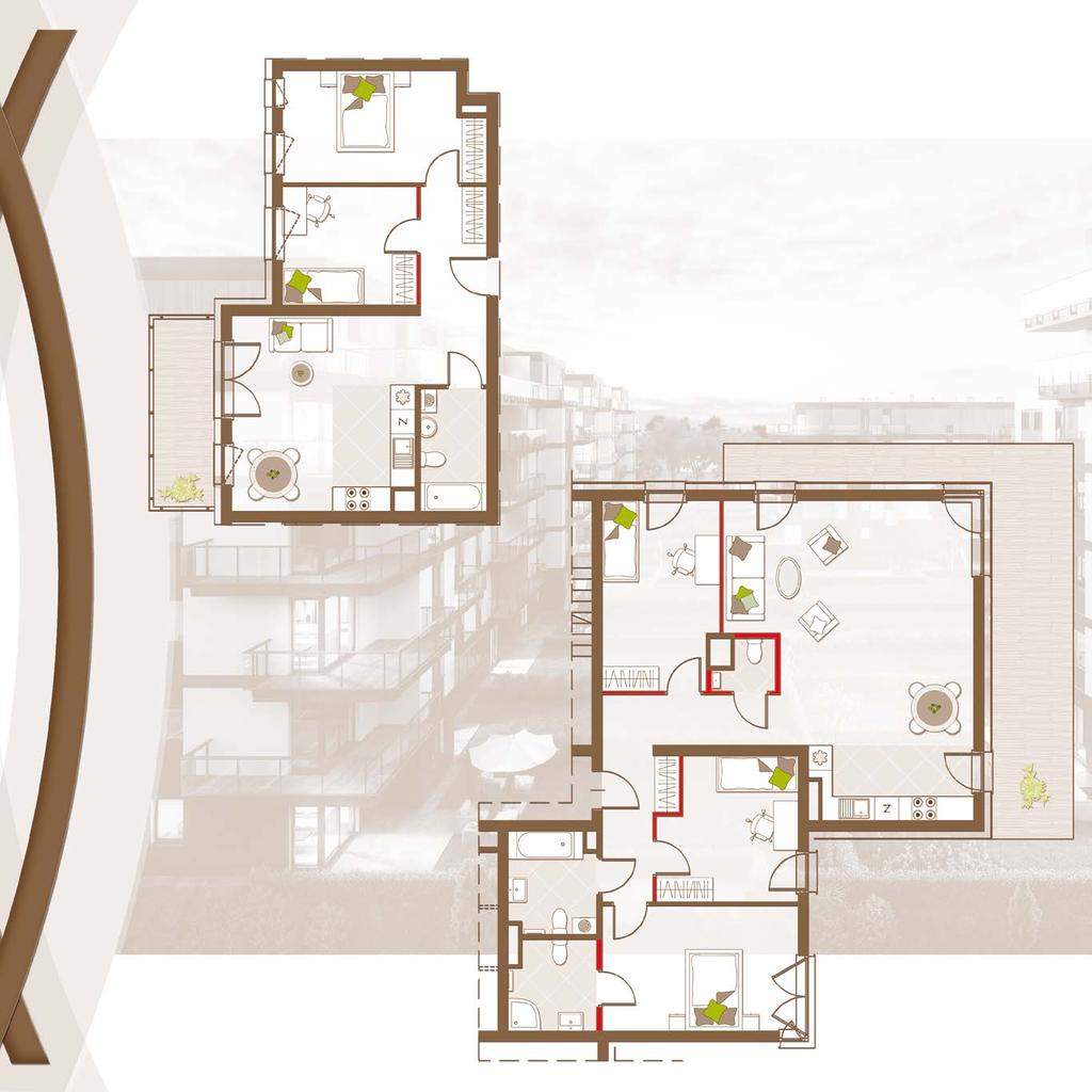 Przykładowe mieszkanie trzypokojowe Do mieszkania przynależy balkon o powierzchni 6,90 m 2 56,32 m 2 Powierzchnia użytkowa