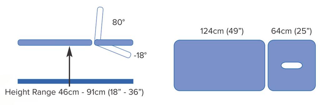wysokości 46 cm - 91 cm (18-36 ) 2221A, 2222A L 