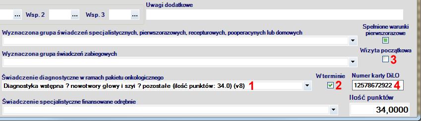 Wariant 2 wizyta diagnostyczna poprzedzona wizytą początkową Jeżeli podczas drugiej wizyty pacjenta, wykonano czynności diagnostyczne pozwalające na potwierdzenie lub zaprzeczenie rozpoznaniu