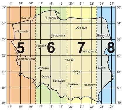 Odwzorowania kartograficzne stosowane w Polsce Układ 1992 stosowano w Polsce od 1995 r. do opracowania cywilnych map topograficznych, choć oficjalnie został zatwierdzony ustawą dopiero w roku 2000.