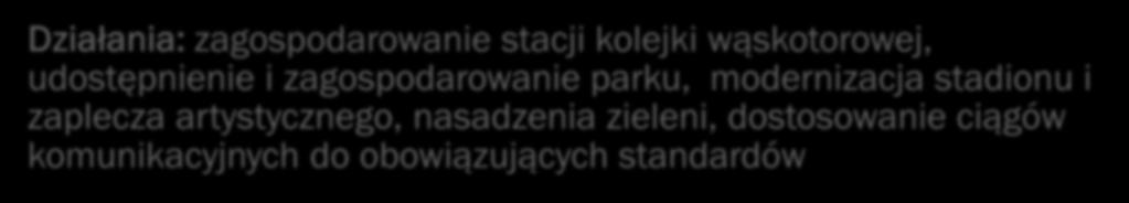 Parkowa, Wielichowo Działania: zagospodarowanie stacji kolejki wąskotorowej,