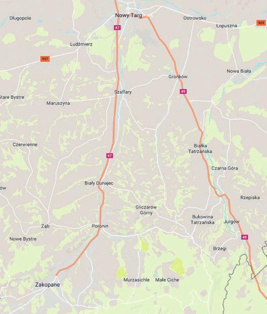 Mapa 01 Łopuszna 09 10 12 Nowa Biała 13 15 Białka Tatrzańska