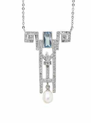285 Pierścionek art déco l. 20 30. XX w. złoto pr. 0,750, m. 6,10 g 39 szt. diamentów ok. 2,80 ct, VS-P1/I-J, 12 szt. szafirów ok.