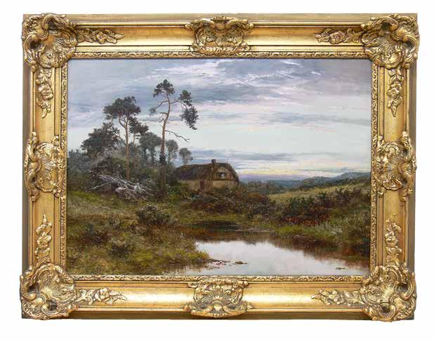 22 Daniel Sherrin (1868 Brendford 1940) Pejzaż z leśniczówką olej, płótno, 51