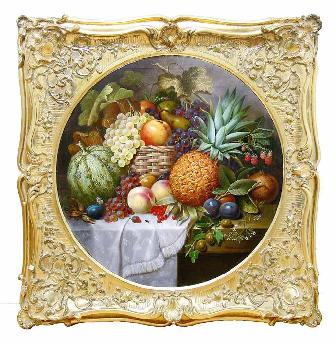 26 G. Hedley (XIX w.) Martwa natura z ananasem, 1854 r. olej, płótno, 64 65 cm sygn.