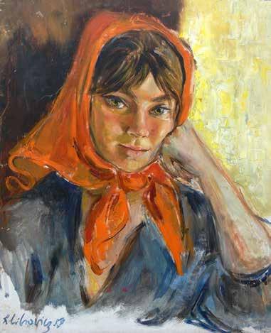 63 Katarzyna Librowicz (1912 Warszawa 1991 Paryż) Chłopiec w futrzanej czapce olej,