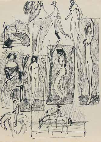 tusz, papier, 30 21 cm sygn.