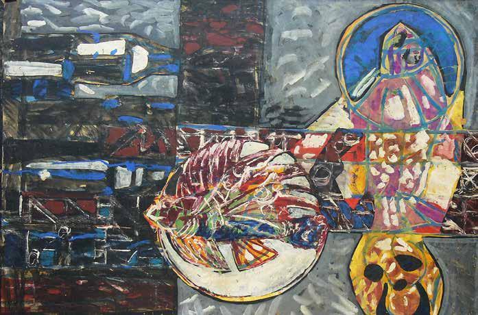 78 Kazimierz Ostrowski (1917 Berlin 1999 Gdynia) Kompozycja z rybą tempera, papier