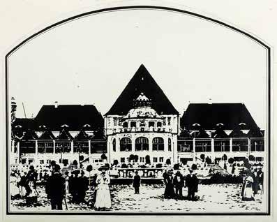 1955 r.) Sopot kąpielisko, 1989 r. litografia, papier, 41 51 cm w świetle passe-partout sygn. i dat. ołówkiem p. d.: ŁUKASZ SZAJNA 89, opis.