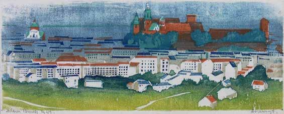 p. d.: drzeworyt cena wywoławcza: 400 zł 103 S. Lasko (XX w.) Widok na Bramę Floriańską, 1935 r.