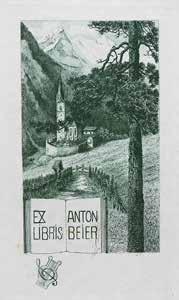 Helma Fischer-Oels (1860/70 ok. 1930) Ekslibris Antona Beiera, ok. 1920 r.