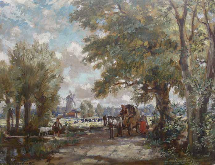 6 Albert Lipczinski (1876 Lębork 1974 Sopot) Pejzaż żuławski olej, płyta, 75 100 cm sygn. l. d.: Alb.