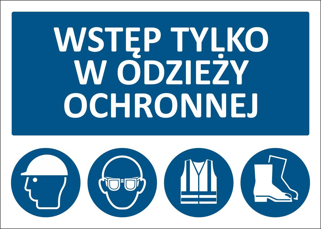 Cena netto - 8,00 zł Numer referencyjny: T102 Nazwa: Wstęp tylko w kaskach ochronnych Funkcja: Wskazuje strefę, do której nie wolno wchodzić bez kasku ochronnego Wielkość 700x250 mm.